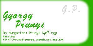 gyorgy prunyi business card